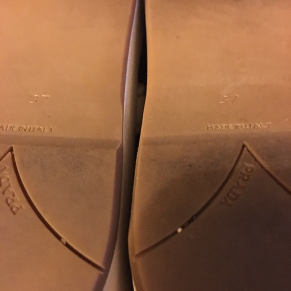 Prada white wedge sandals with wooden emblem. Ladies size 7. - Picture 6 of 6